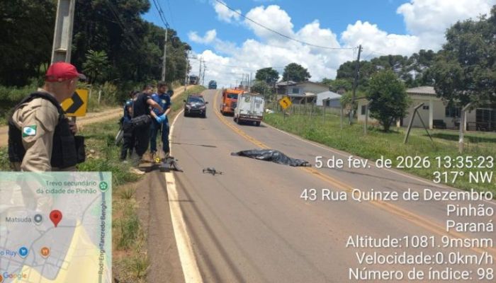 Pinhão - Motociclista morre após queda na PR-459
